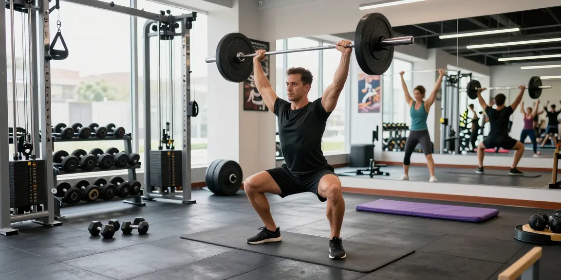 Akra Labs Steroid Shop: Fitnessstudio mit Athlet, der Gewichte hebt und motivierende Atmosphäre schafft.