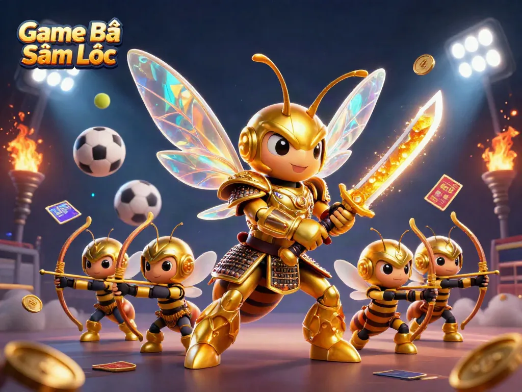 Experience the excitement of Game Bài Sâm Lốc with dynamic characters and vibrant casino elements.